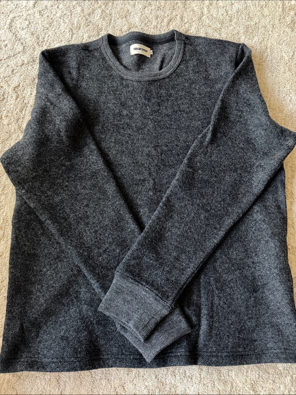 Taylor Stitch Evan’s Crew Charcoal Gray Sweater
